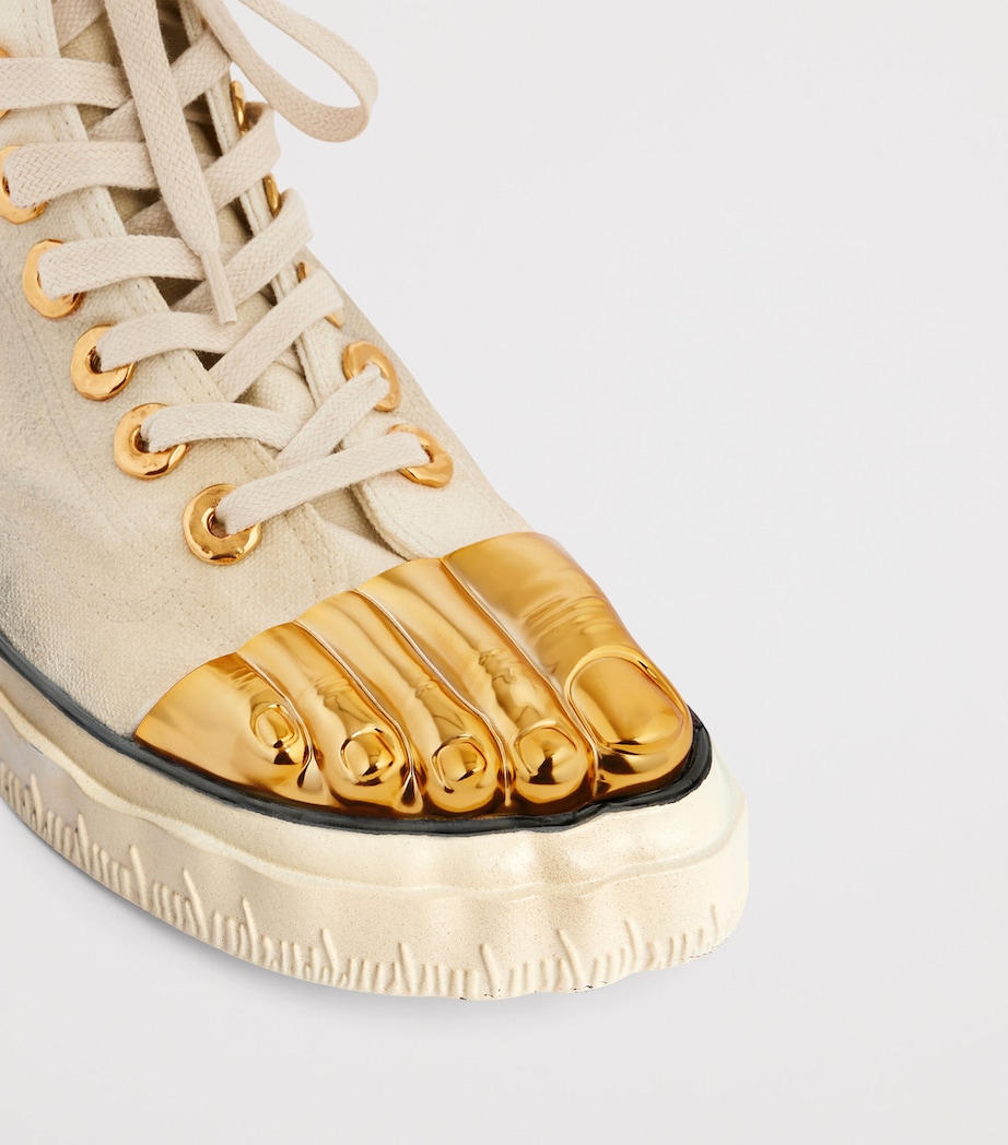 Schiaparelli Cotton Trompe-l'Oeil Sneakers Ecru Image 6