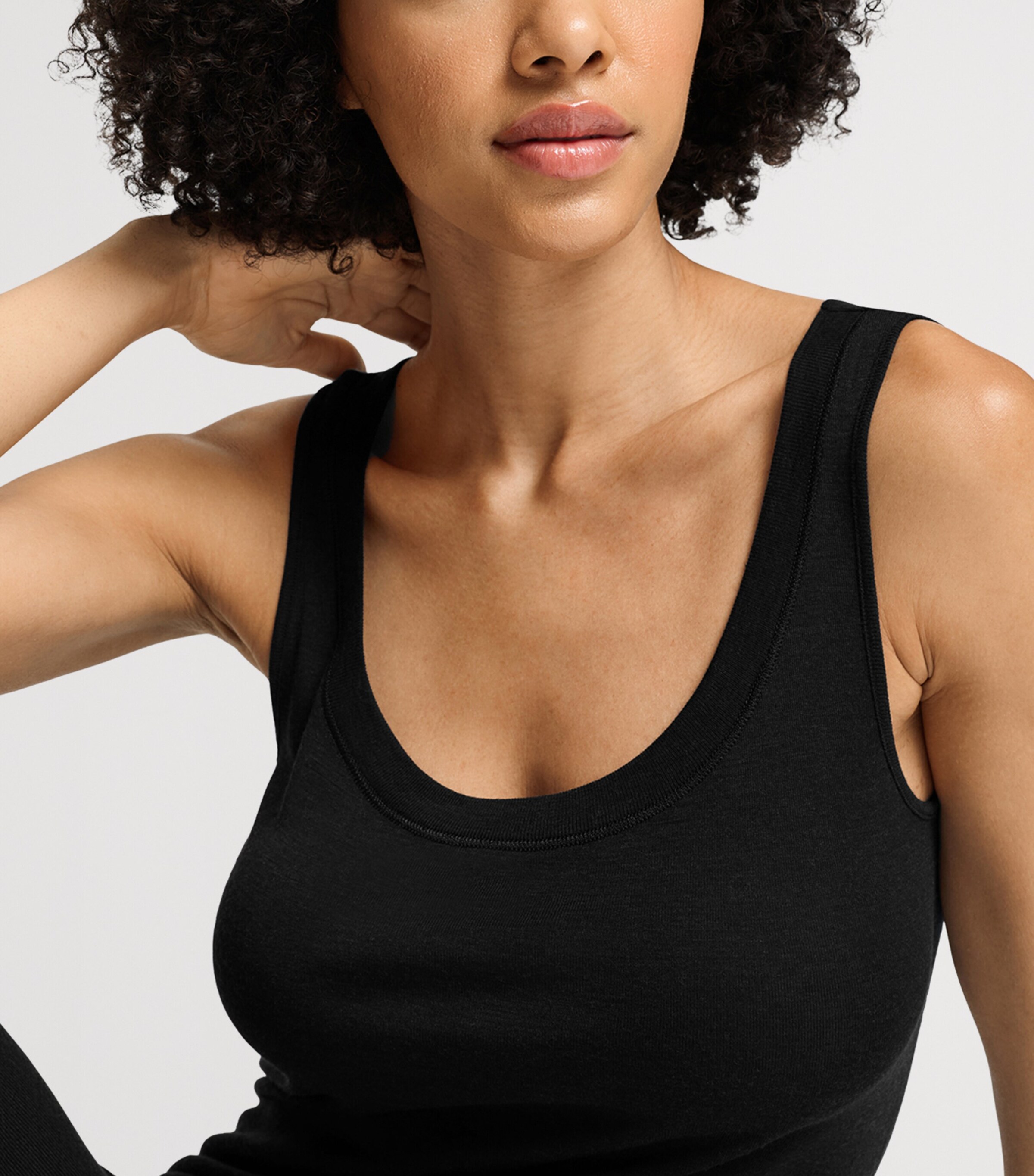 Hanro Womens Silk-Cashmere Tank Top Black Image 6