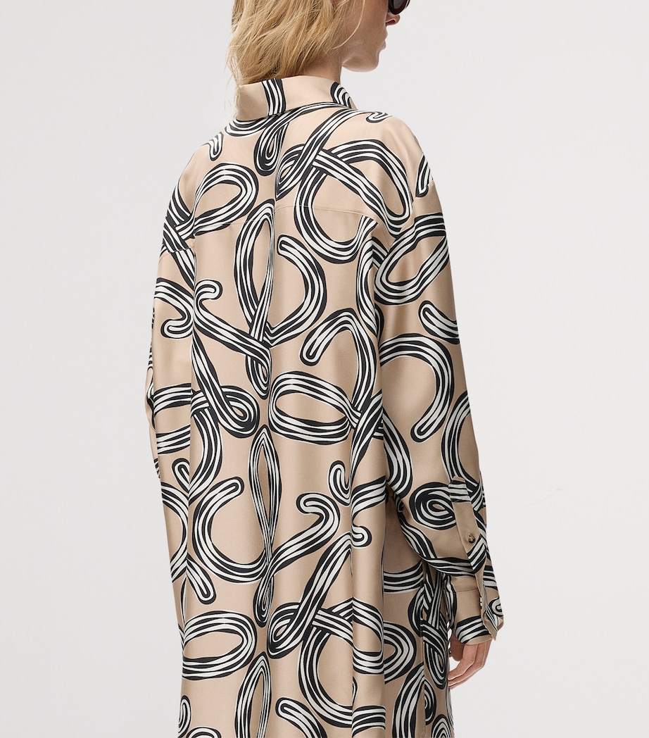 LOEWE Womens x Paula’s Ibiza Silk Oversized Shirt Beige/black Image 4