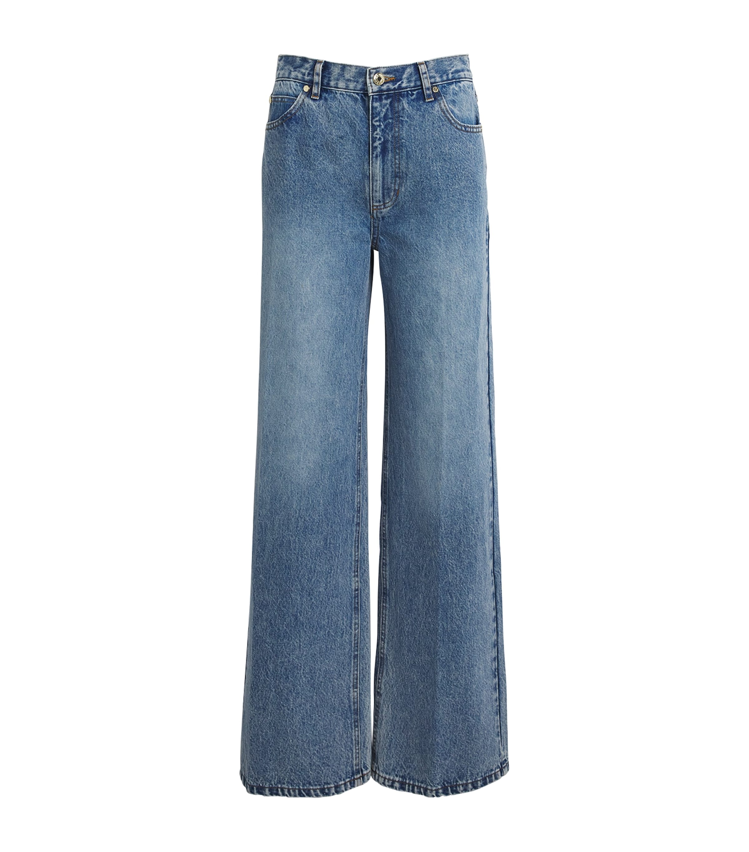 Sandro Paris Womens Wide-Leg Jeans Blue Jean Image 1