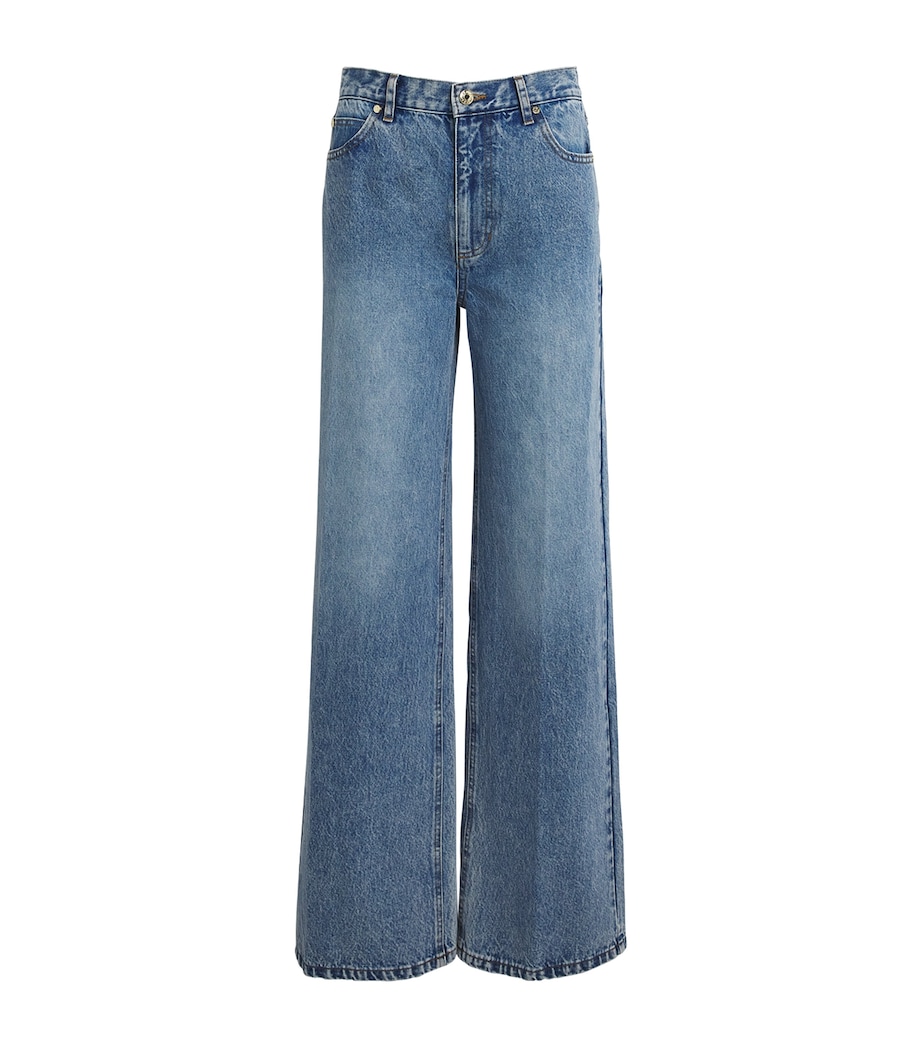 Sandro Paris Womens Wide-Leg Jeans Blue Jean Image 1