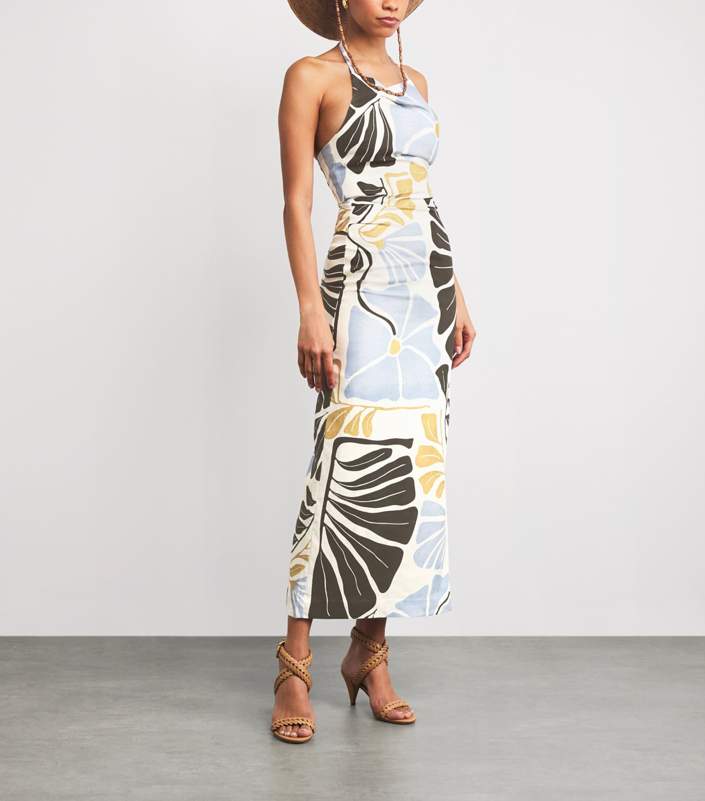 Linen Lola Halterneck Maxi Dress FIORELLO VERDE Image 2