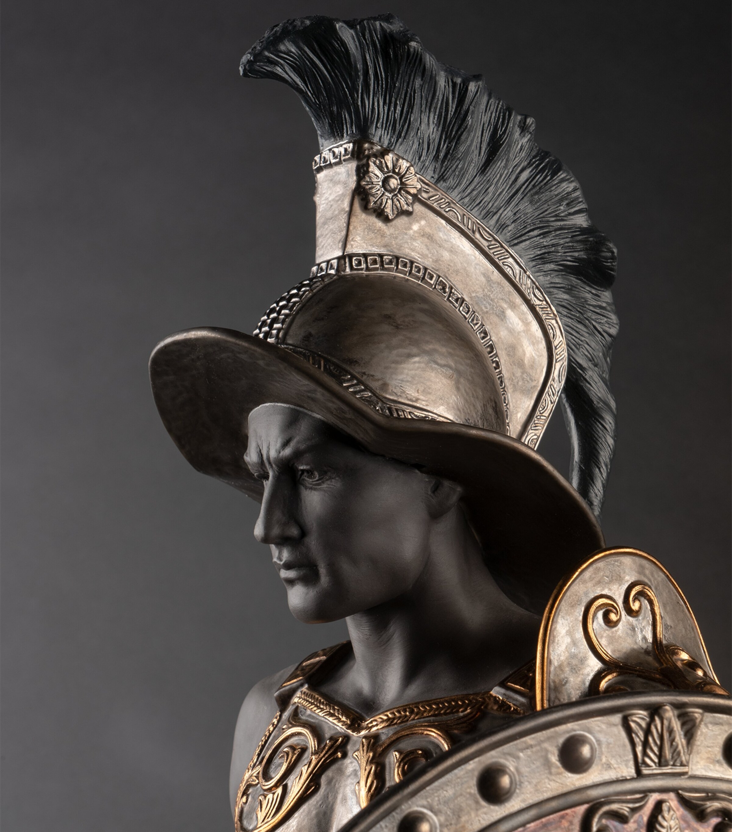 Lladró Porcelain Gladiator Sculpture Black Image 6
