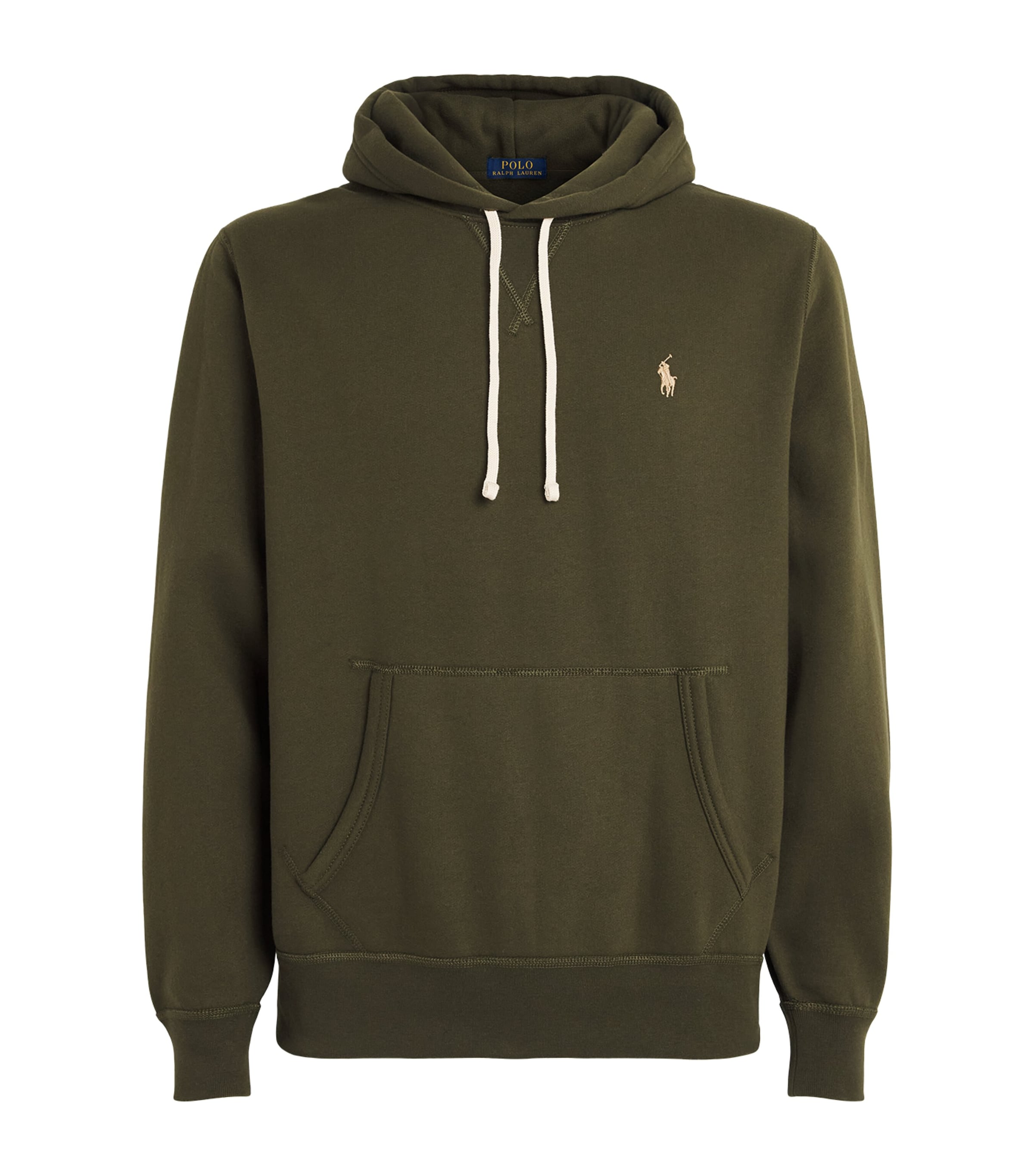 Polo Ralph Lauren Mens Double-Knit Logo Hoodie Company Olive Image 1