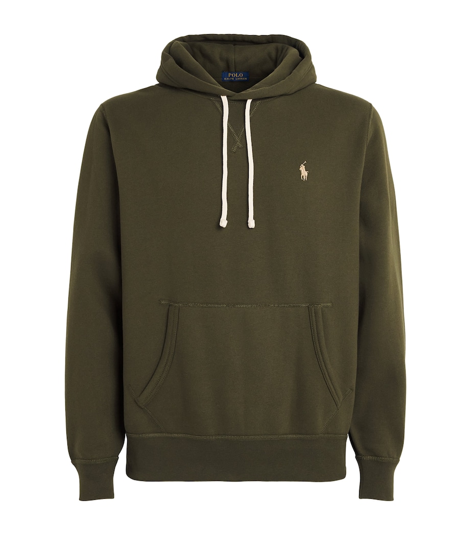 Polo Ralph Lauren Mens Double-Knit Logo Hoodie Company Olive Image 1