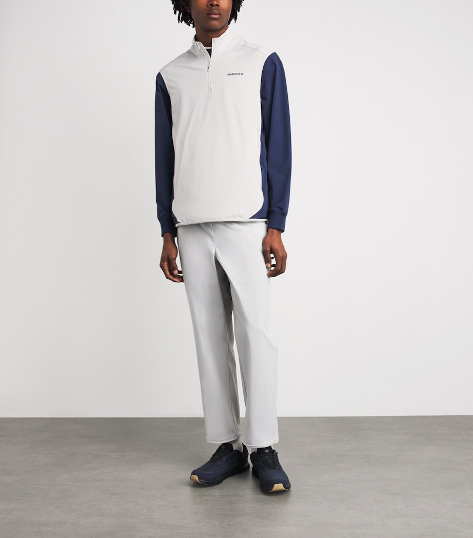 Manors Mens Tech Quarter-Zip Gilet Vapour Grey Image 2