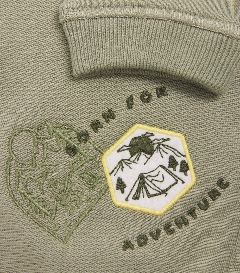 Tartine et Chocolat Cotton Embroidered Adventure Sweatshirt (3-36 Months) Foug�re Image 4