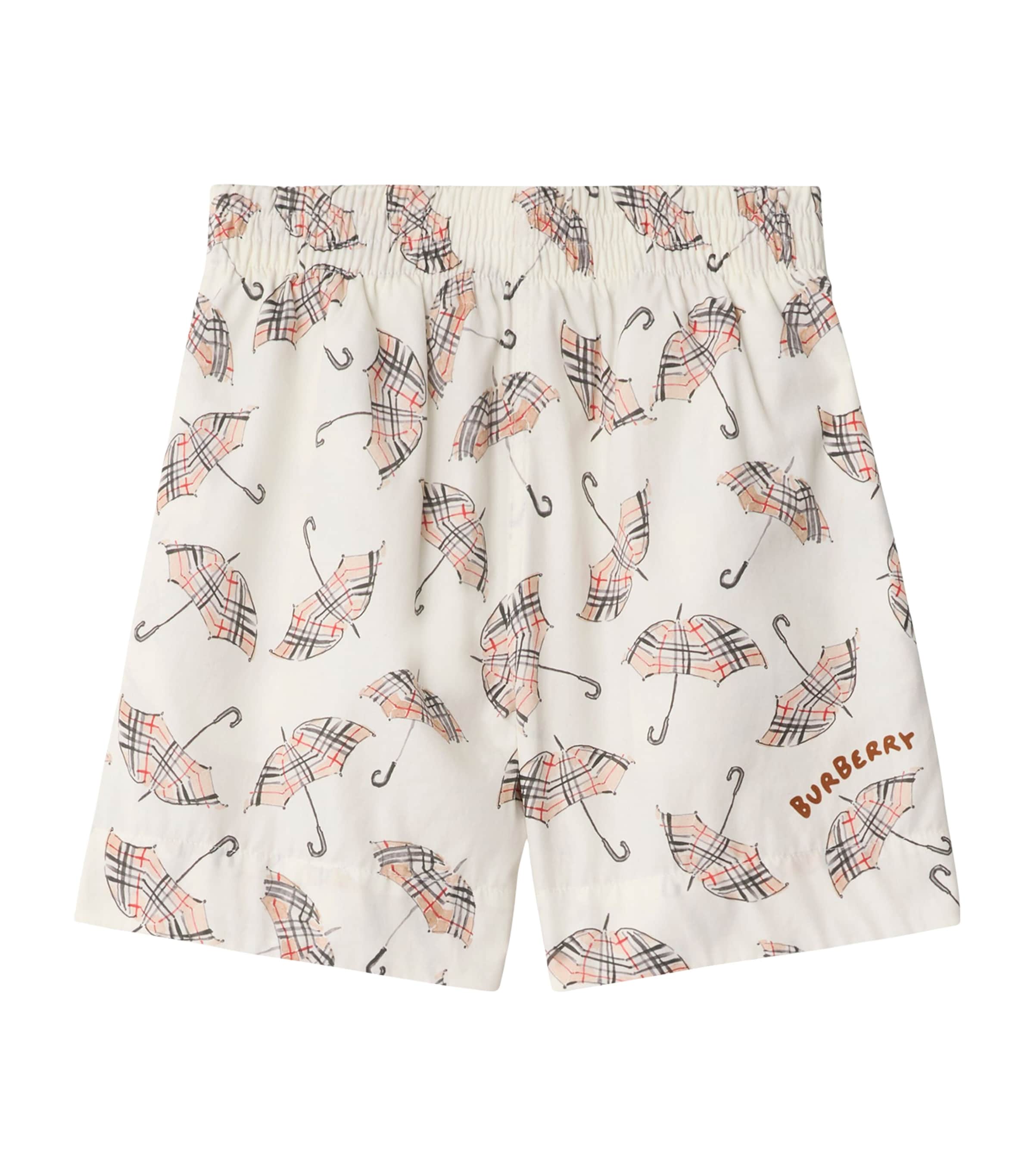Cotton Umbrella Print Shorts (3-12 Years) CALICO WHITE IP PTTN Image 1