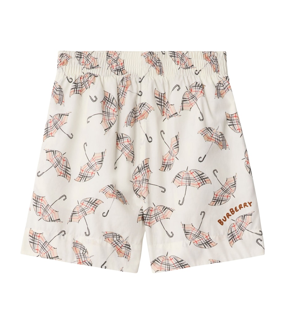 Cotton Umbrella Print Shorts (3-12 Years) CALICO WHITE IP PTTN Image 1