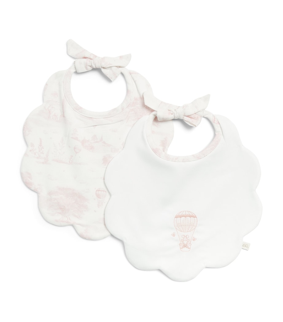 Marie-Chantal Cotton Toile du Jouy Marcy Bibs (Set of 2) Mc Pink Image 1