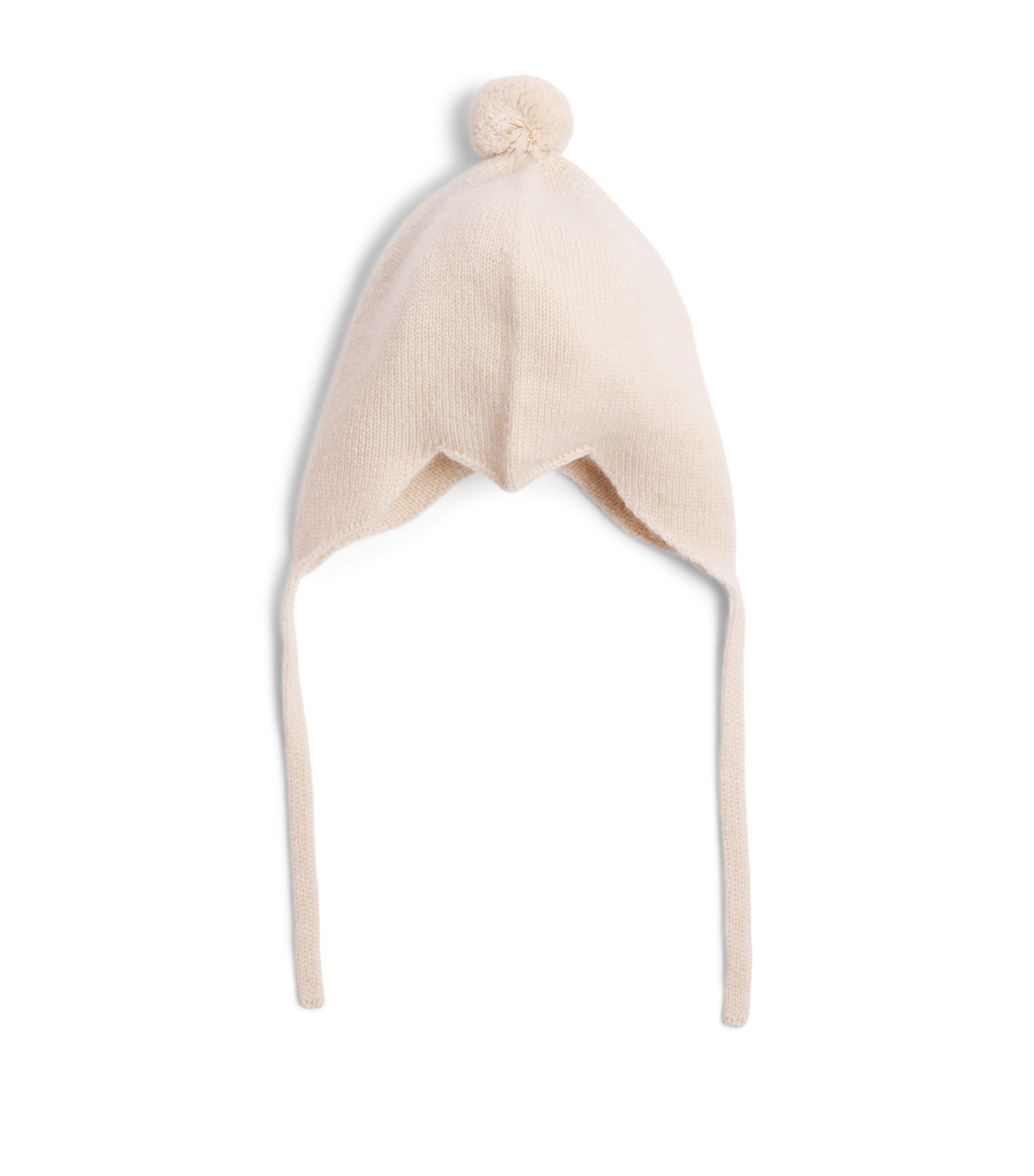 Rosie Sugden Cashmere Pom-Pom Bonnet (0-24 Months) Ivory Image 1