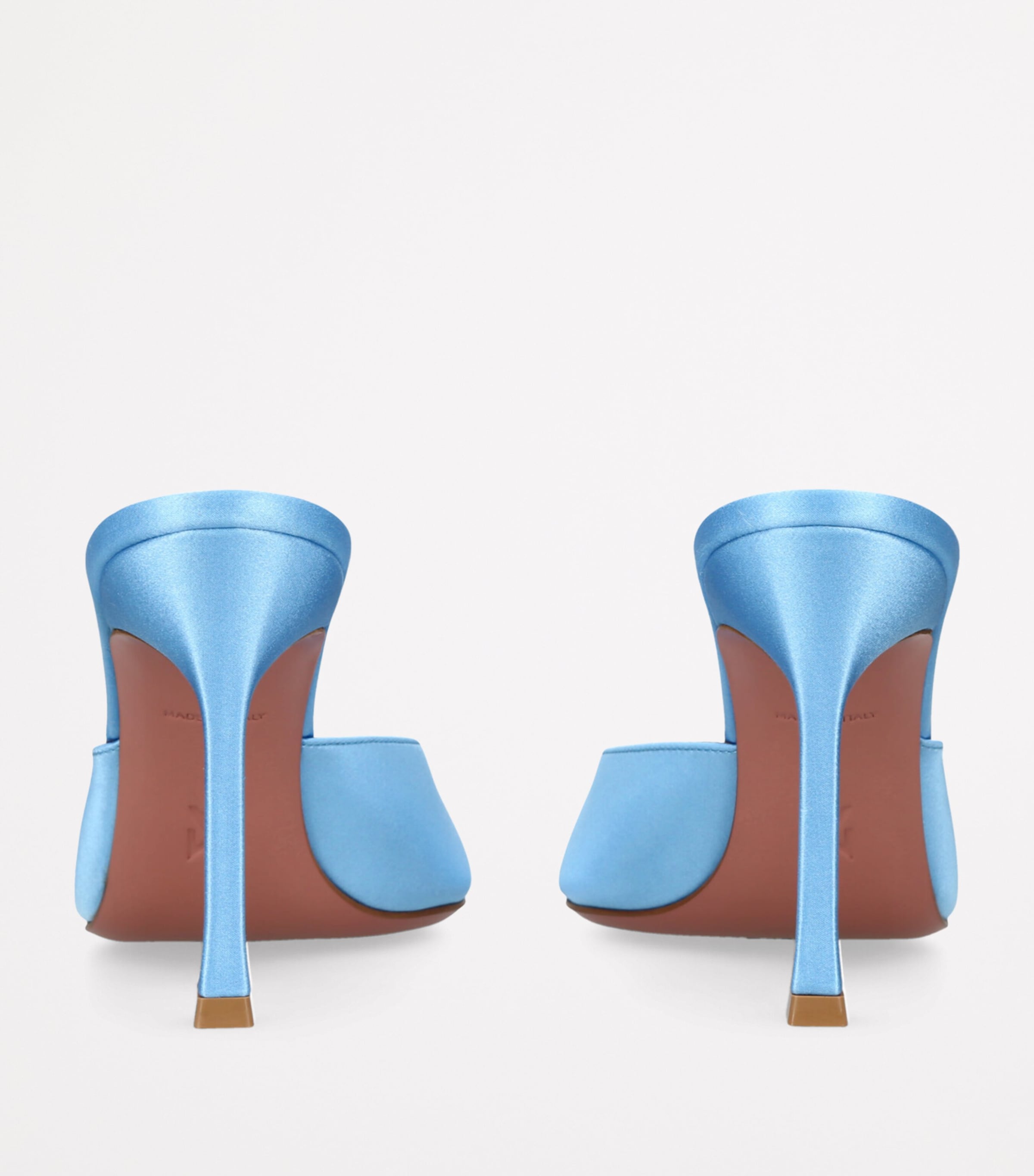 Amina Muaddi Satin Alexa Mules 95 Blue Image 2