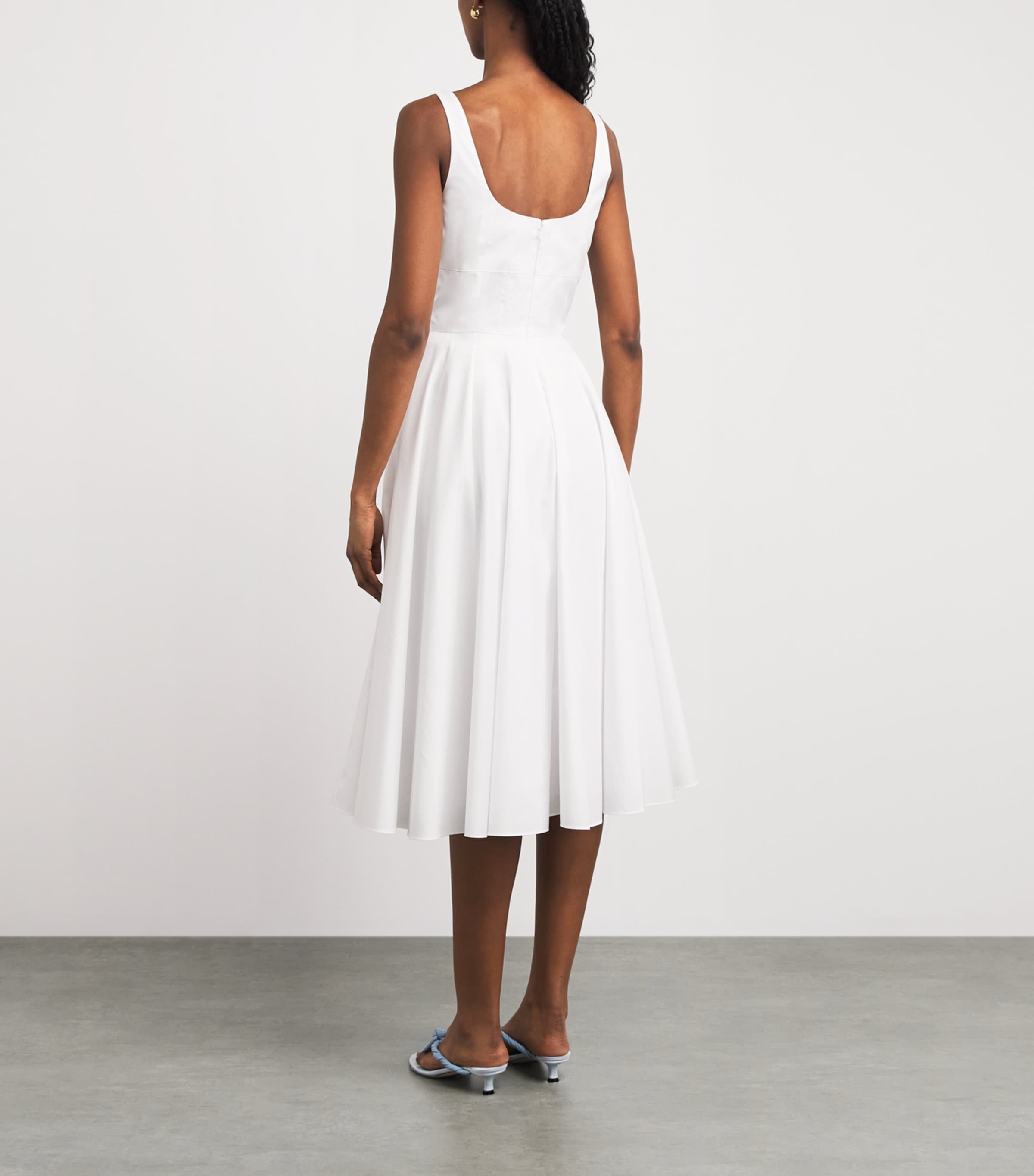 Emilia Wickstead Womens Cotton Nikush Midi Dress White Image 4