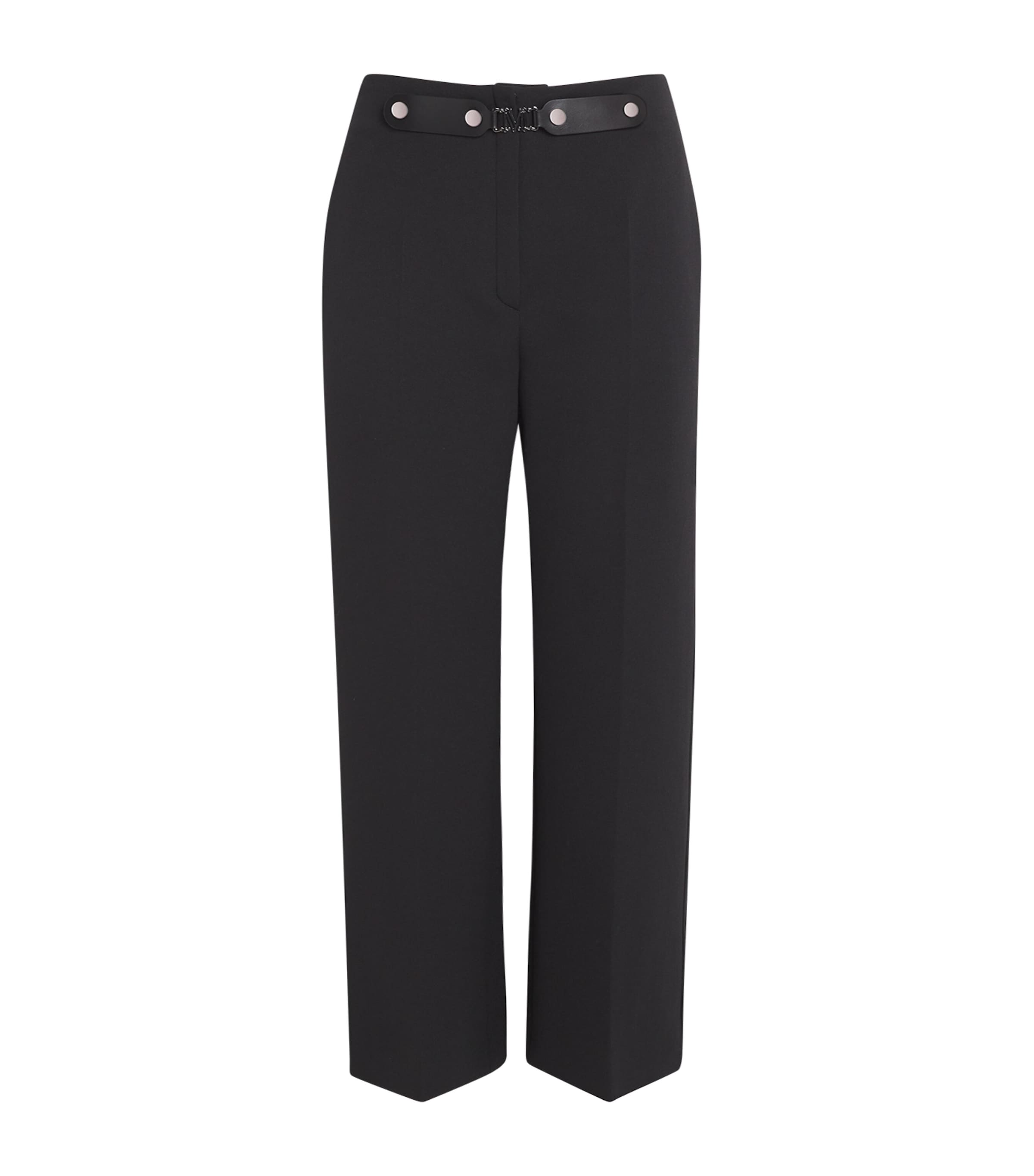 Max Mara Belt-detail Cropped Trousers In Black