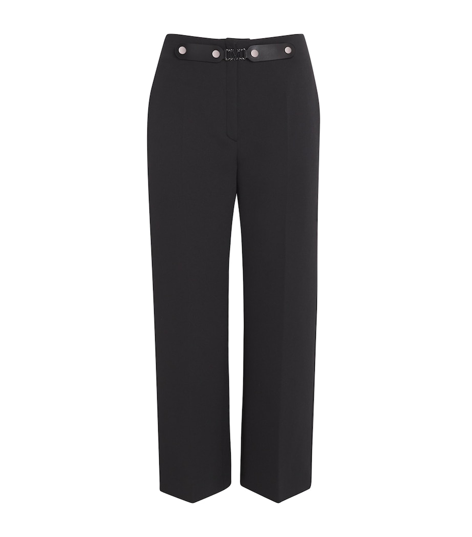 Belt-Detail Cropped Trousers BLACK Image 1