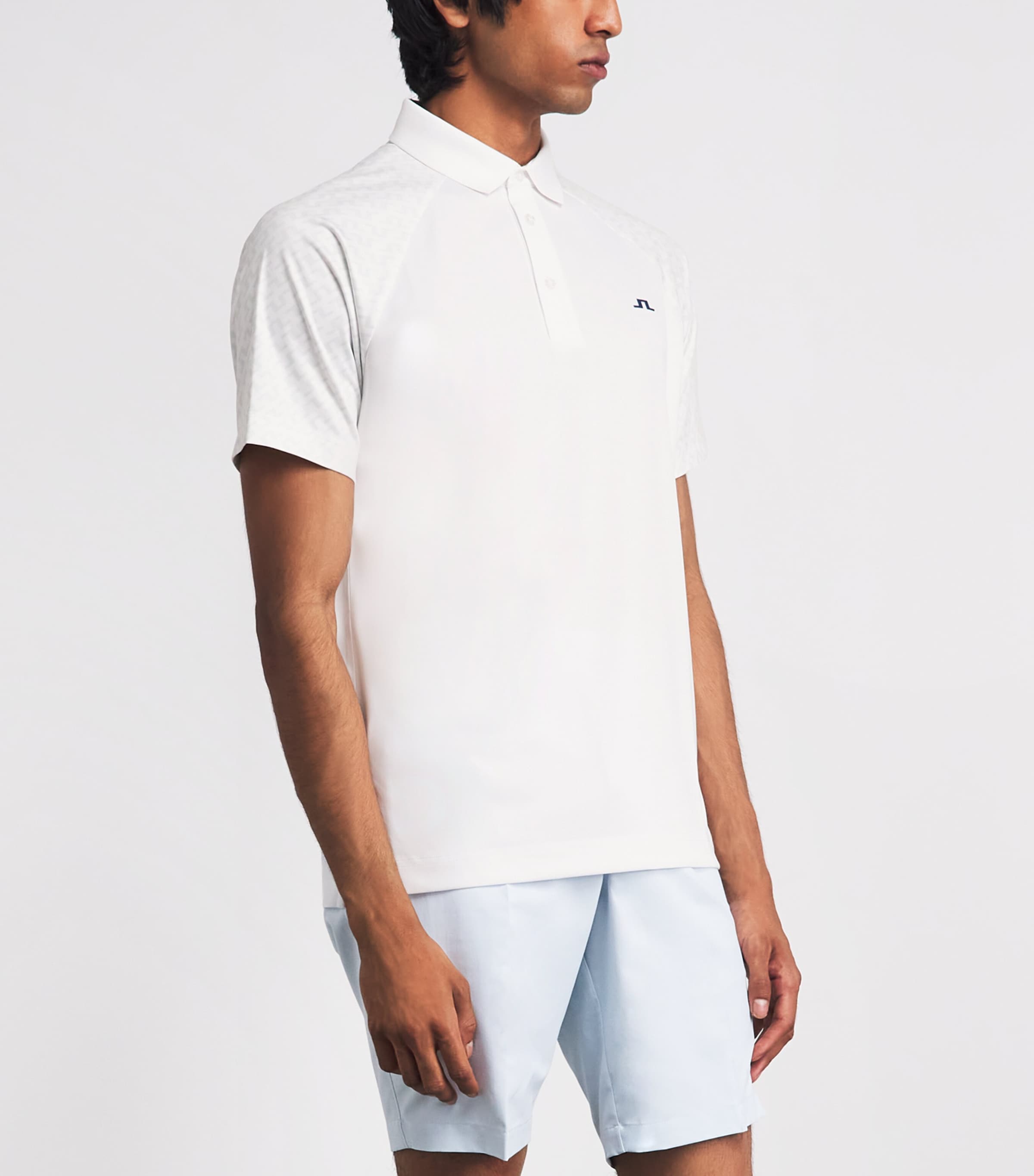 J Lindeberg Mens Technical Tucker Polo Shirt Tonal White Image 4