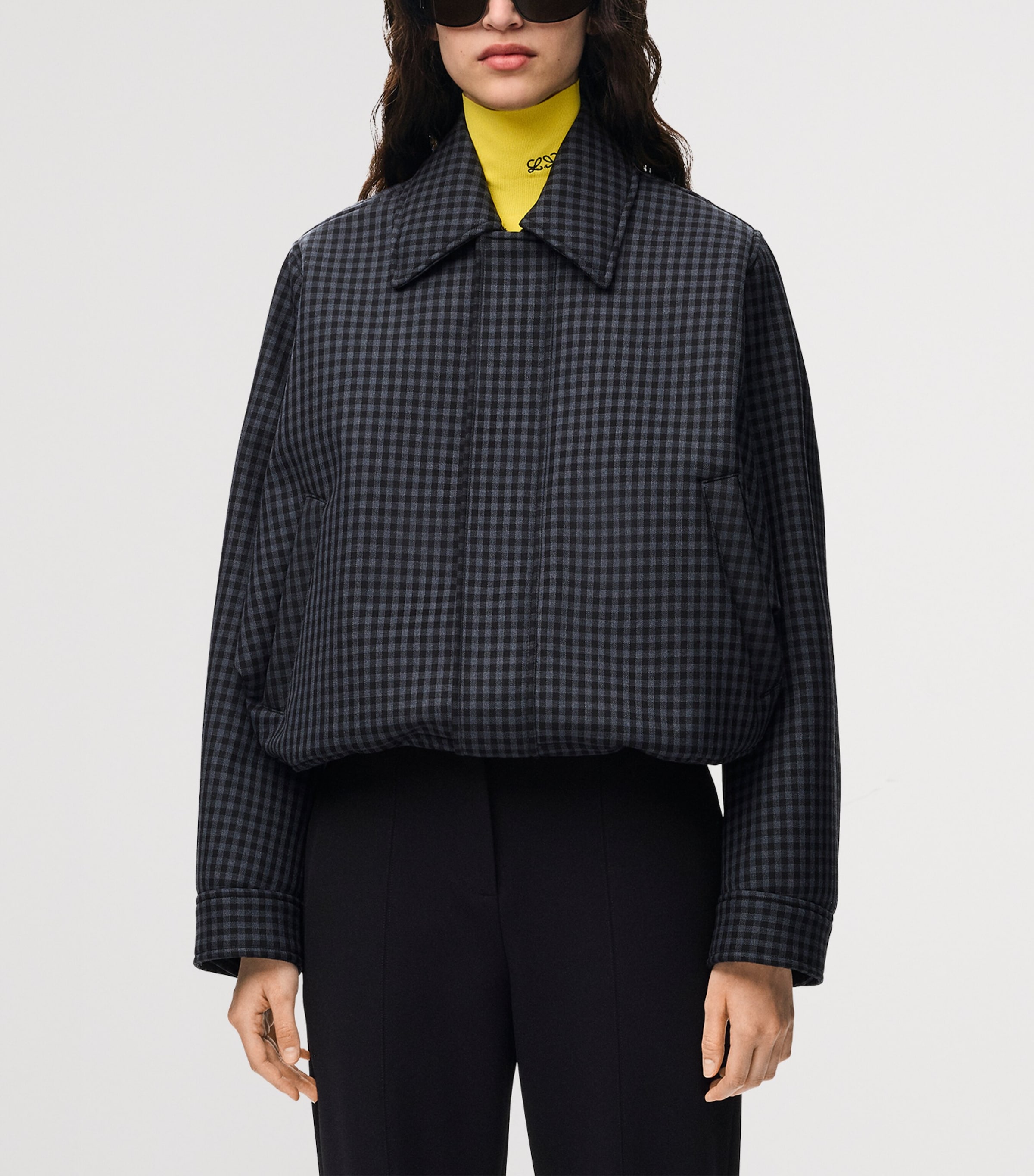 LOEWE Womens Wool-Blend Drawstring Jacket Blue/black Image 3