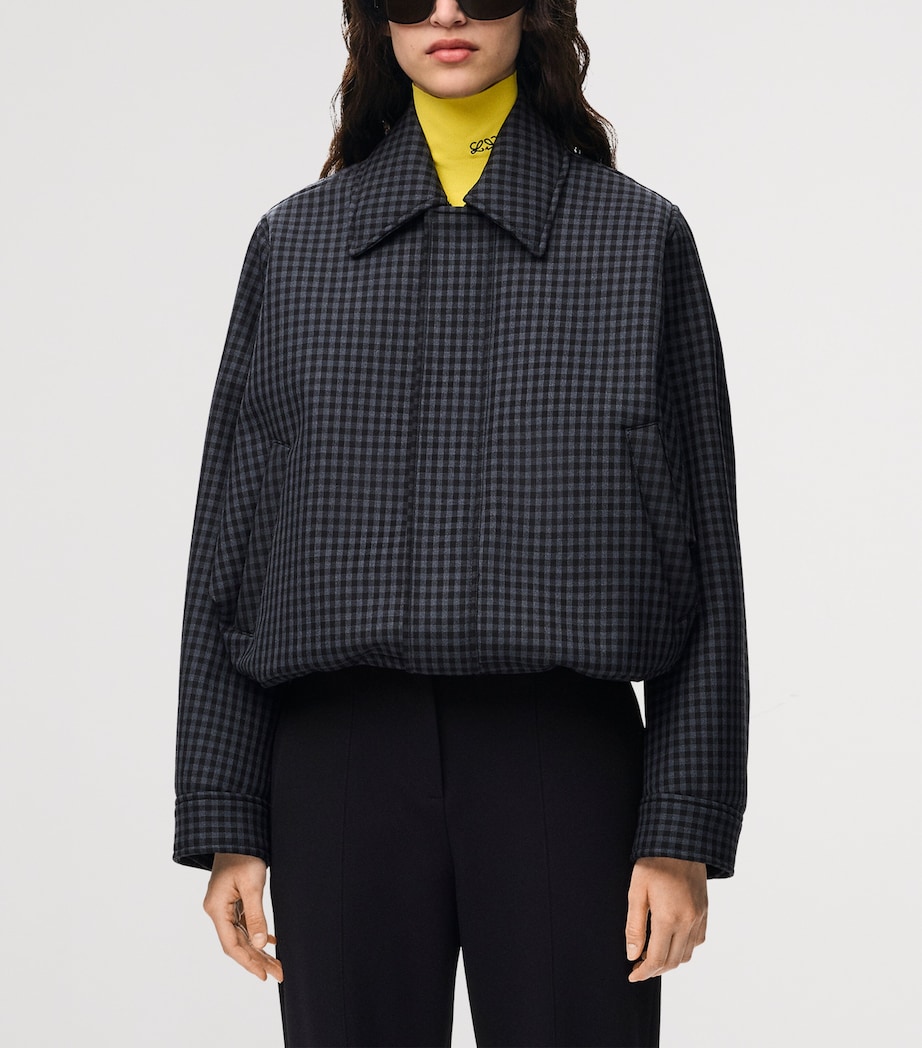 LOEWE Womens Wool-Blend Drawstring Jacket Blue/black Image 3