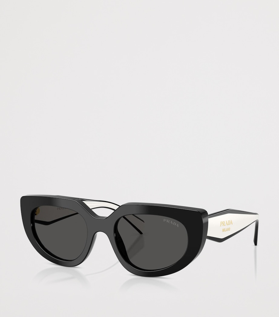 Prada PR D02S Oval Sunglasses Black Image 2