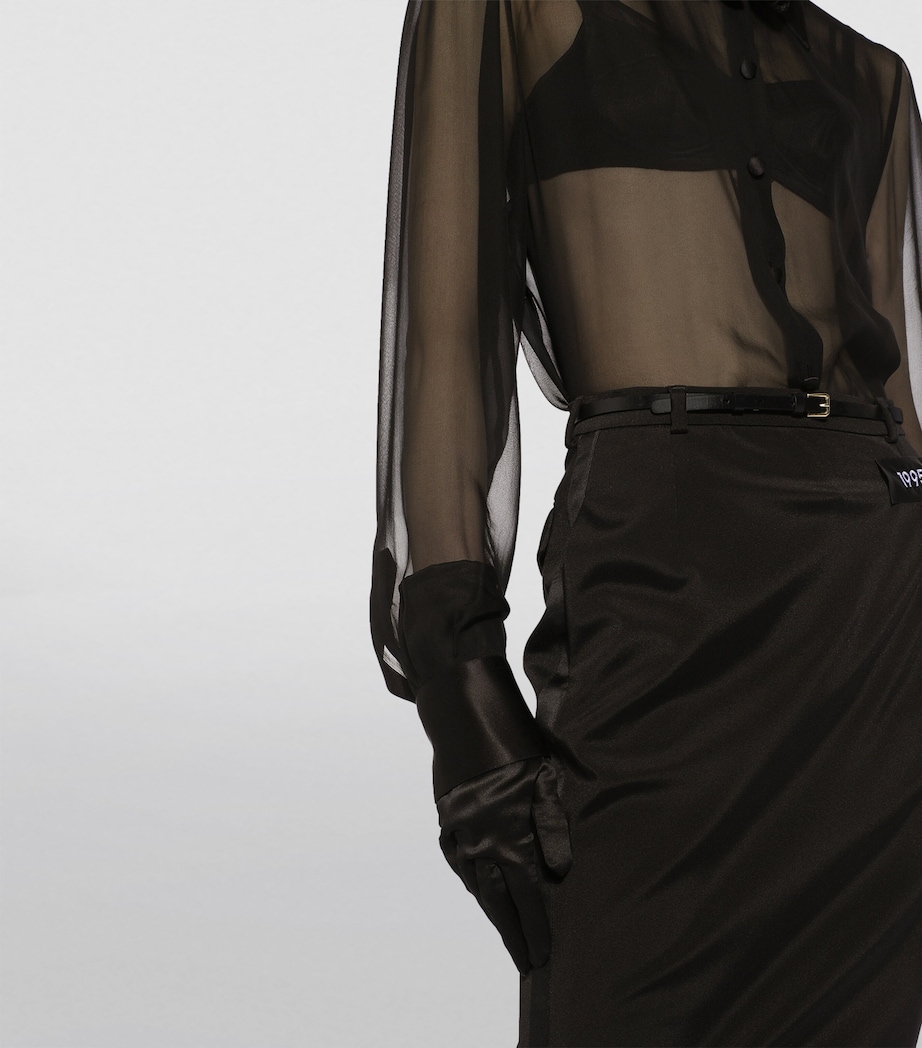 Lace Sheer Shirt N0000-BLACK Image 10