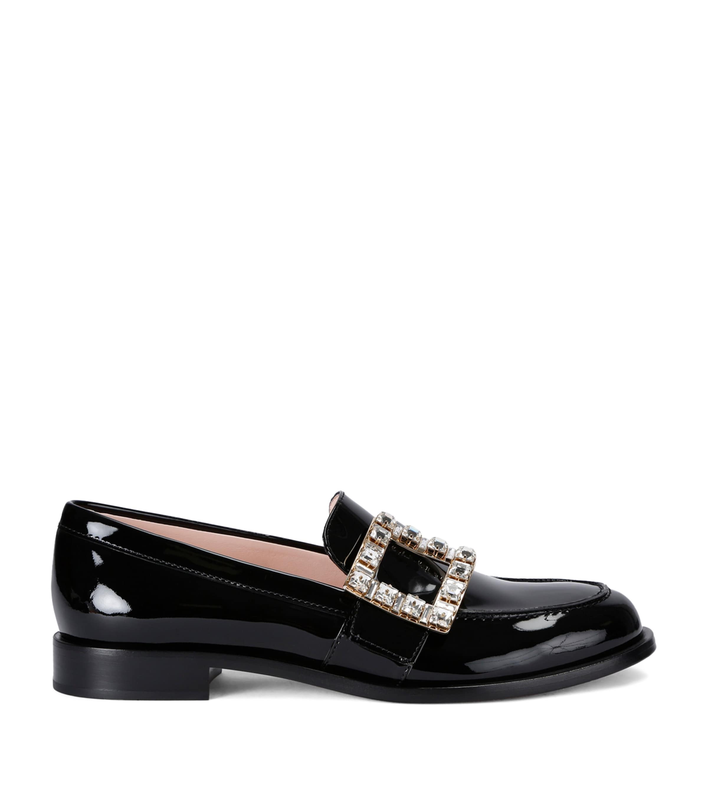 Shop Roger Vivier Patent Leather Très Vivier Loafers In Black