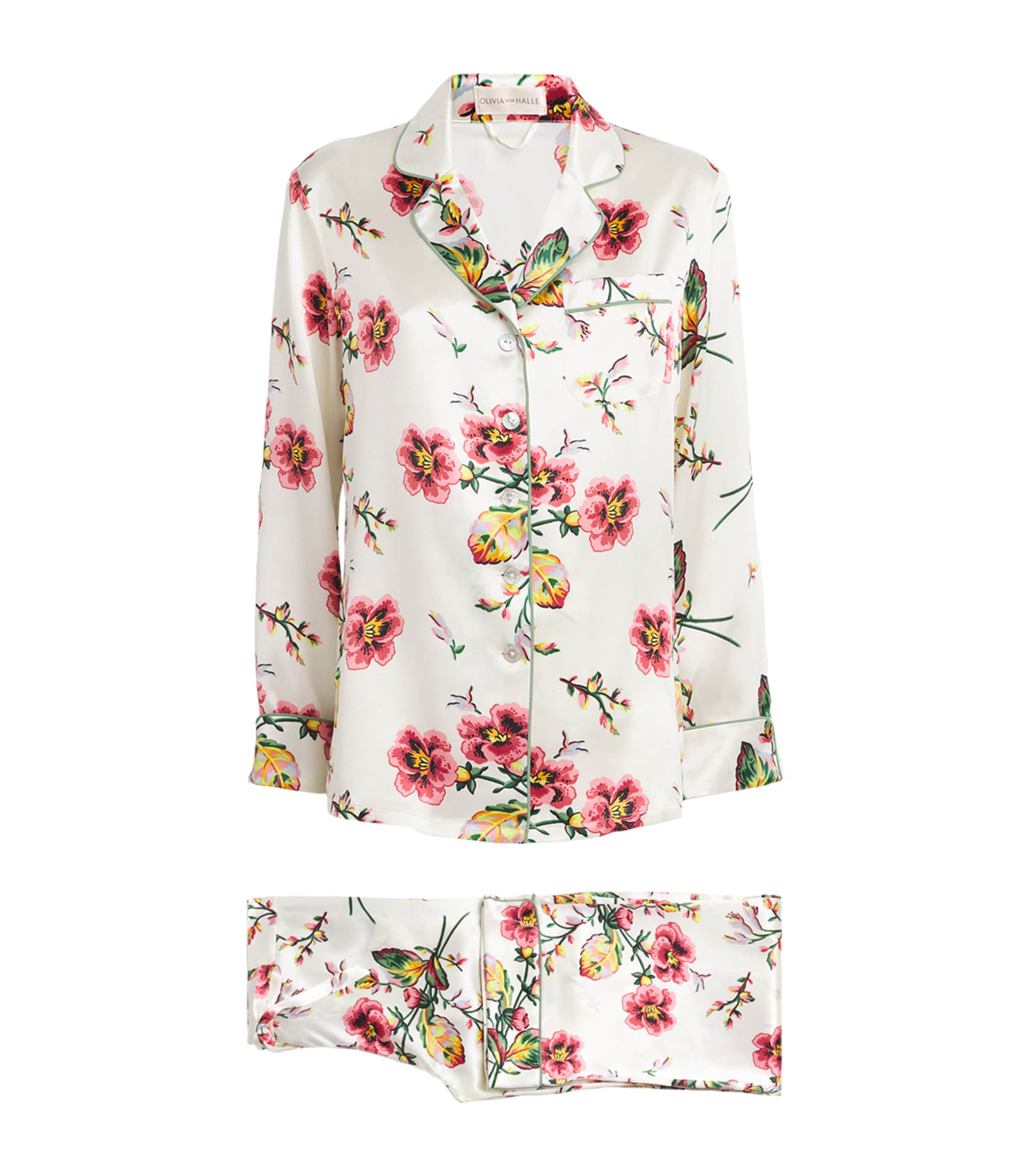 OLIVIA VON HALLE SILK MAUGHAM LILA PYJAMA SET 