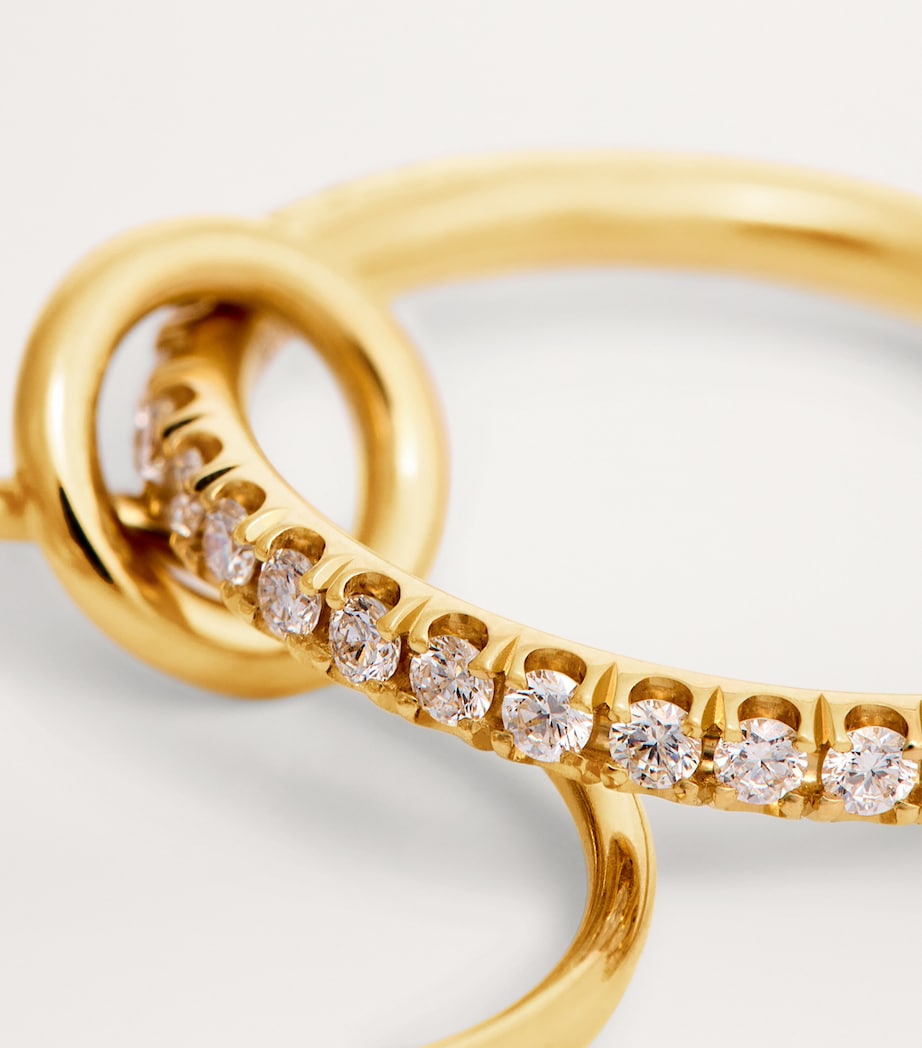 Yellow Gold and Diamond Pisces Ring (Size 7) YELLOW GOLD Image 4
