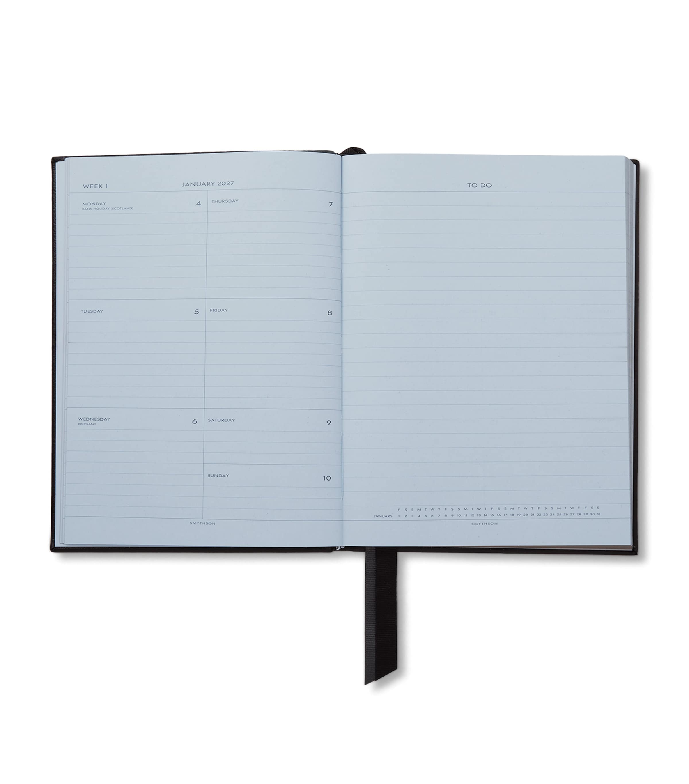 Smythson Leather Soho Weekly Diary 2027 Black Image 2