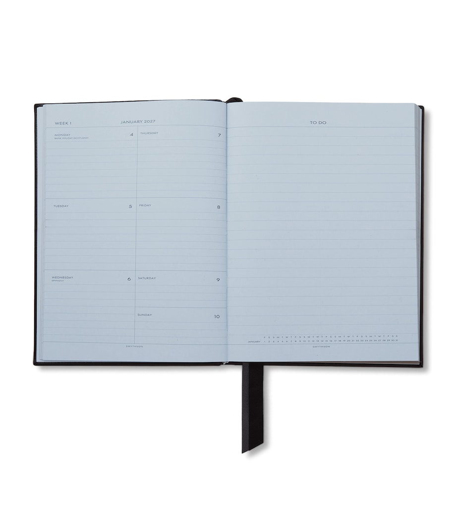 Smythson Leather Soho Weekly Diary 2027 Black Image 2