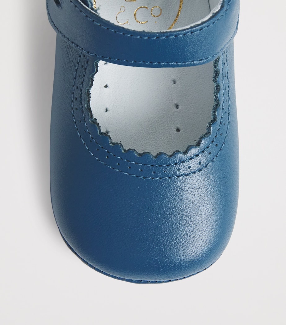 PEPA LONDON Leather Mary Jane Pram Shoes Blue Image 4