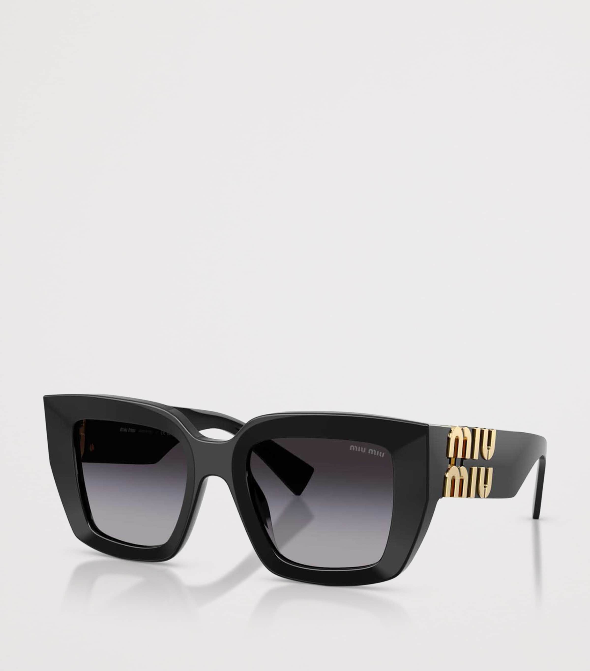 Miu Miu Acetate MU B05S Square Sunglasses Black Image 2