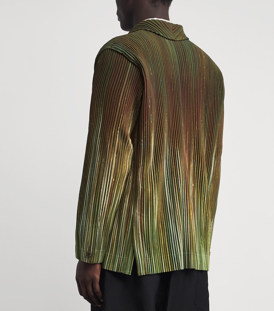 Homme Plissé Issey Miyake Mens Pleated Blazer Green Image 5