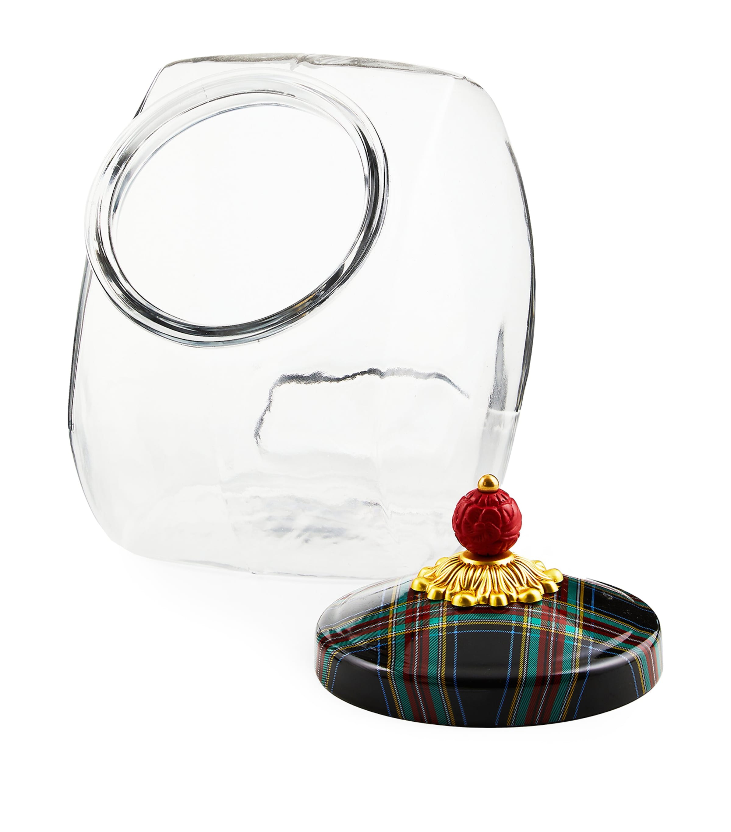 Glass Tartan Lid Cookie Jar BLACK Image 2