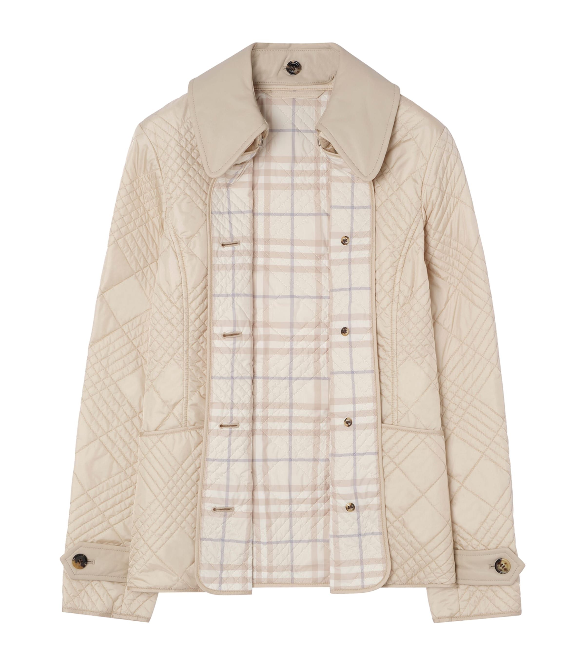 Burberry Womens Quilted Fernleigh Jacket Stone Beige Image 5