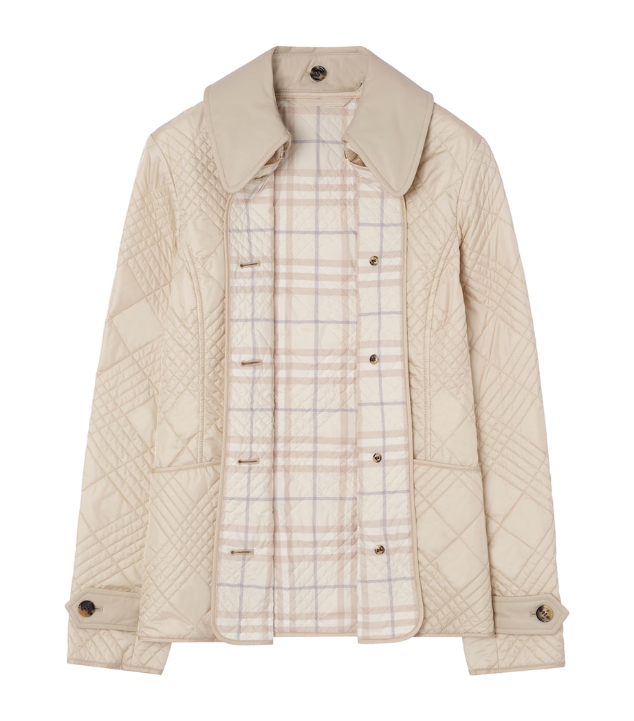 Burberry Womens Quilted Fernleigh Jacket Stone Beige Image 5