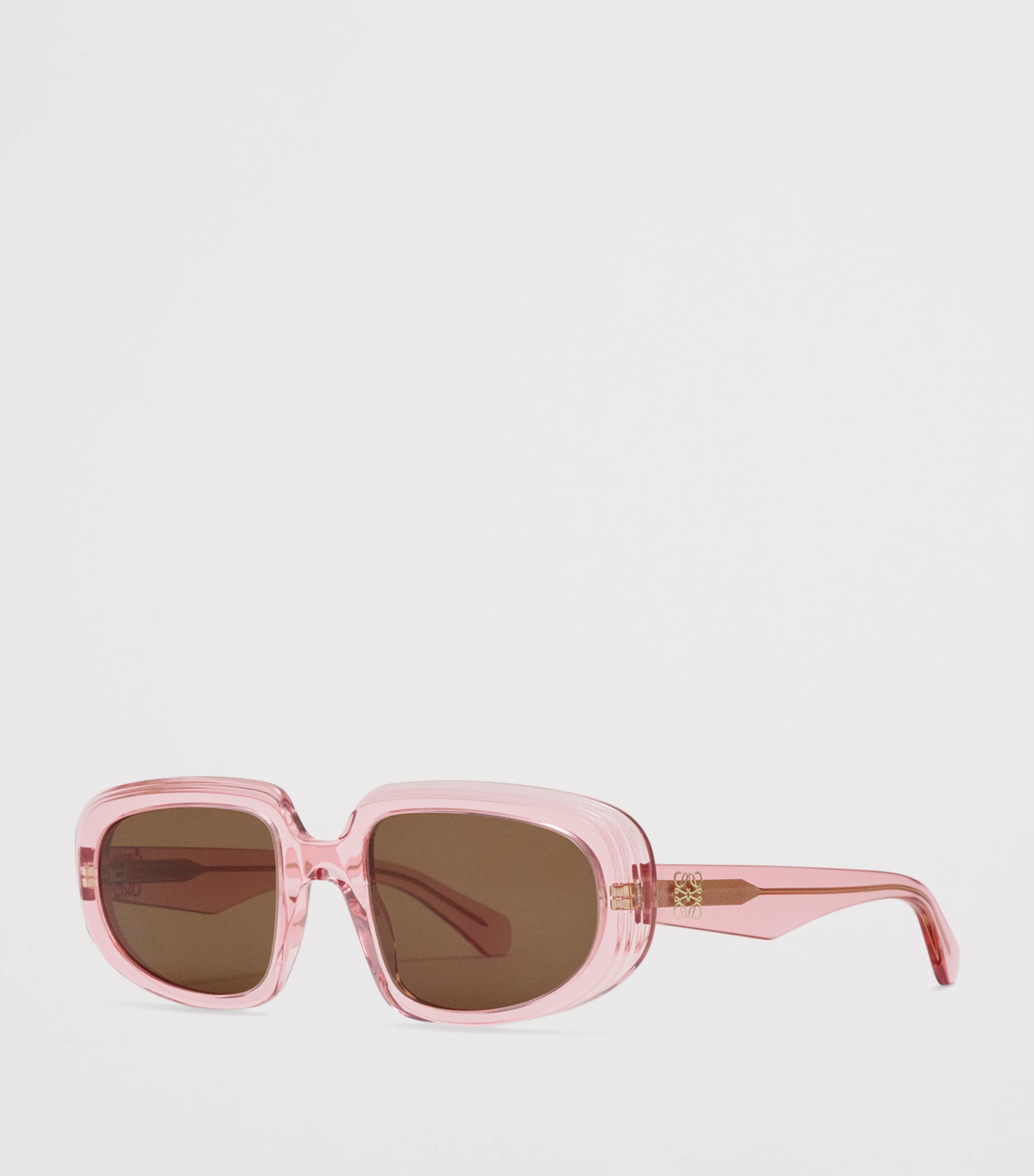 LOEWE Rectangular Steps Sunglasses Transparent Pink Image 2