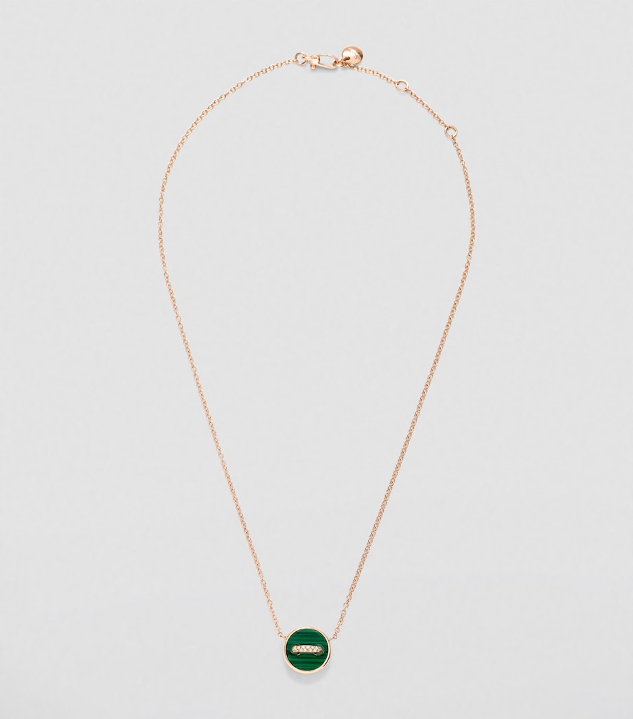 Rose Gold, Diamond, Mother-of-Pearl and Malachite Pom Pom Dot Necklace DB0MY Image 5
