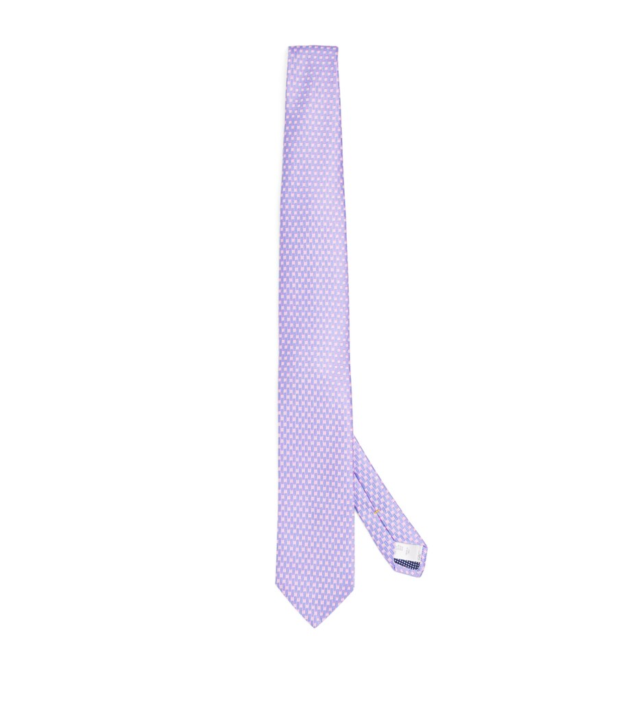 Eton Silk Geometric Tie Pink Image 1