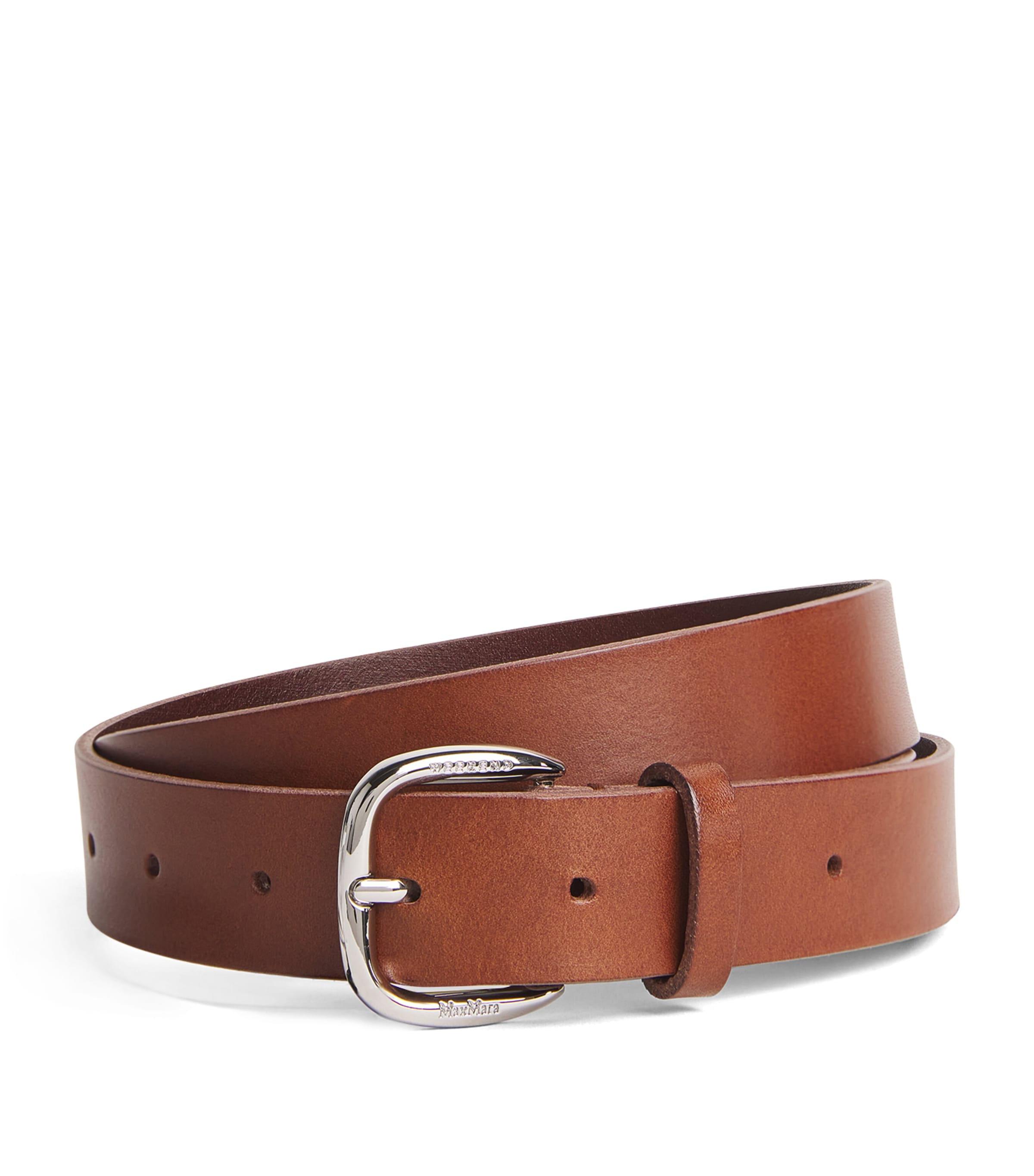 Weekend Max Mara Leather Belt In Brown