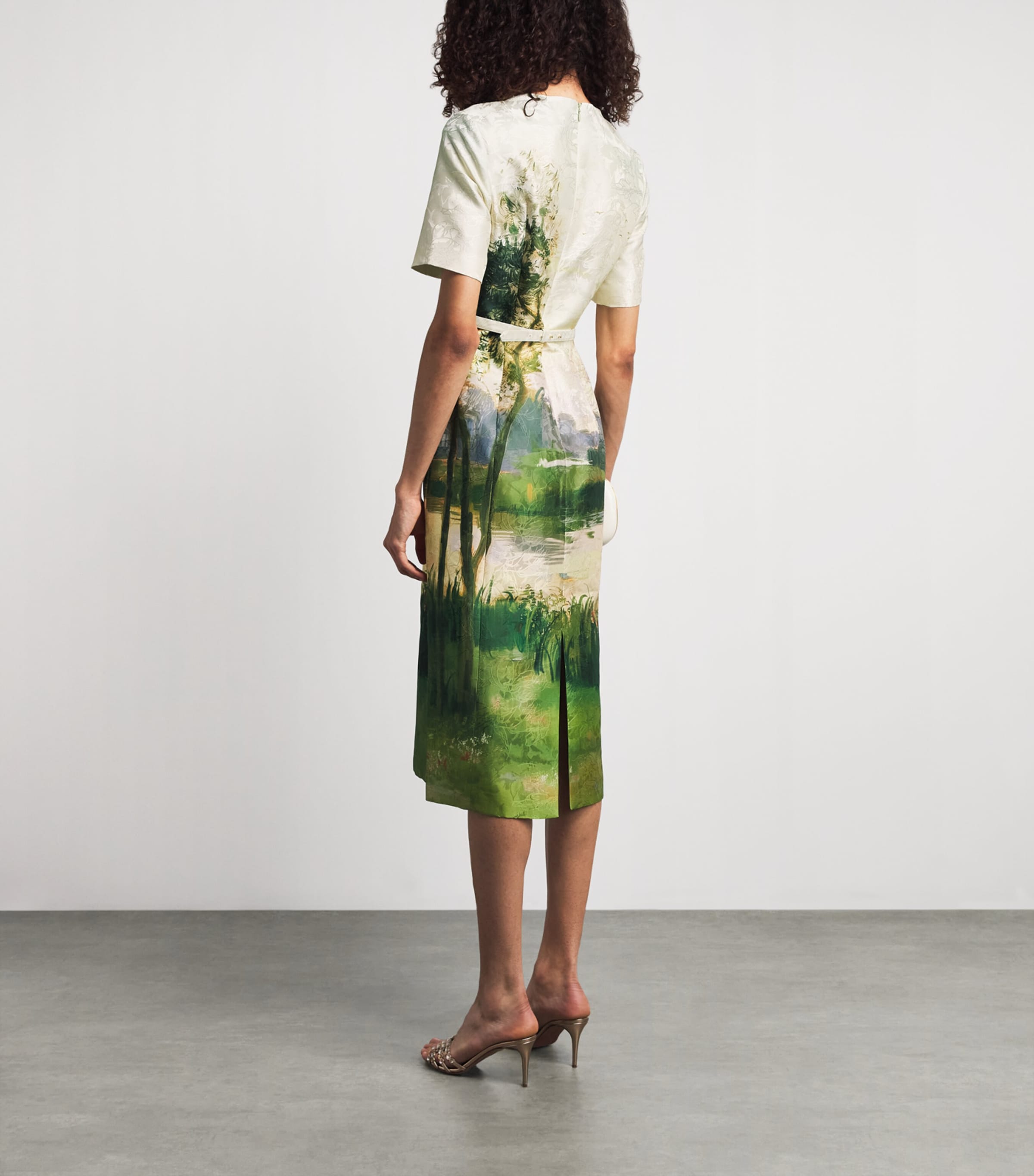 LEO LIN Womens Jacquard Elizabeth Midi Dress Serene Print Image 4