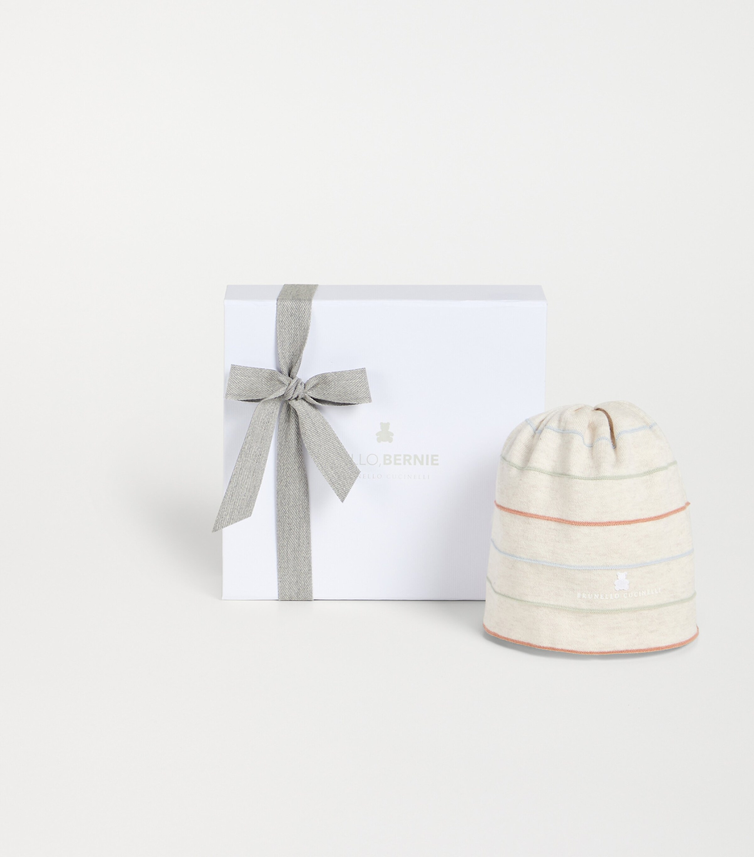 Brunello Cucinelli Kids Stripe Cotton Hat Image 2