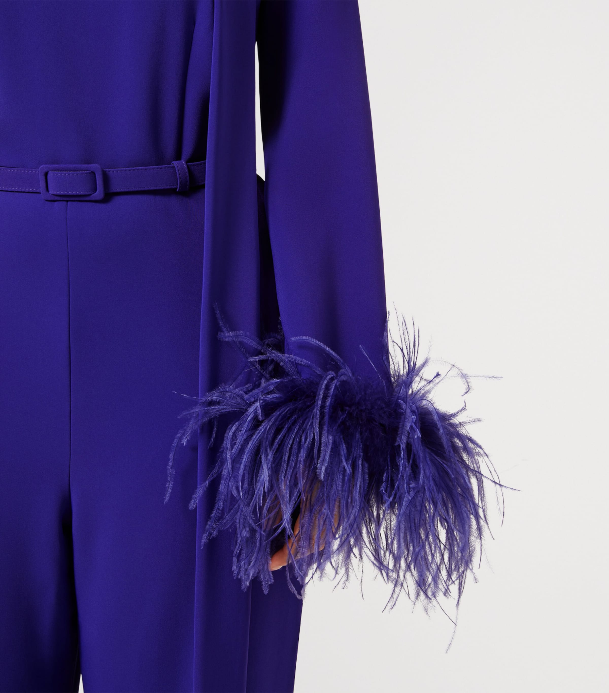 Feather-Trim Jumpsuit PURPLE Image 5
