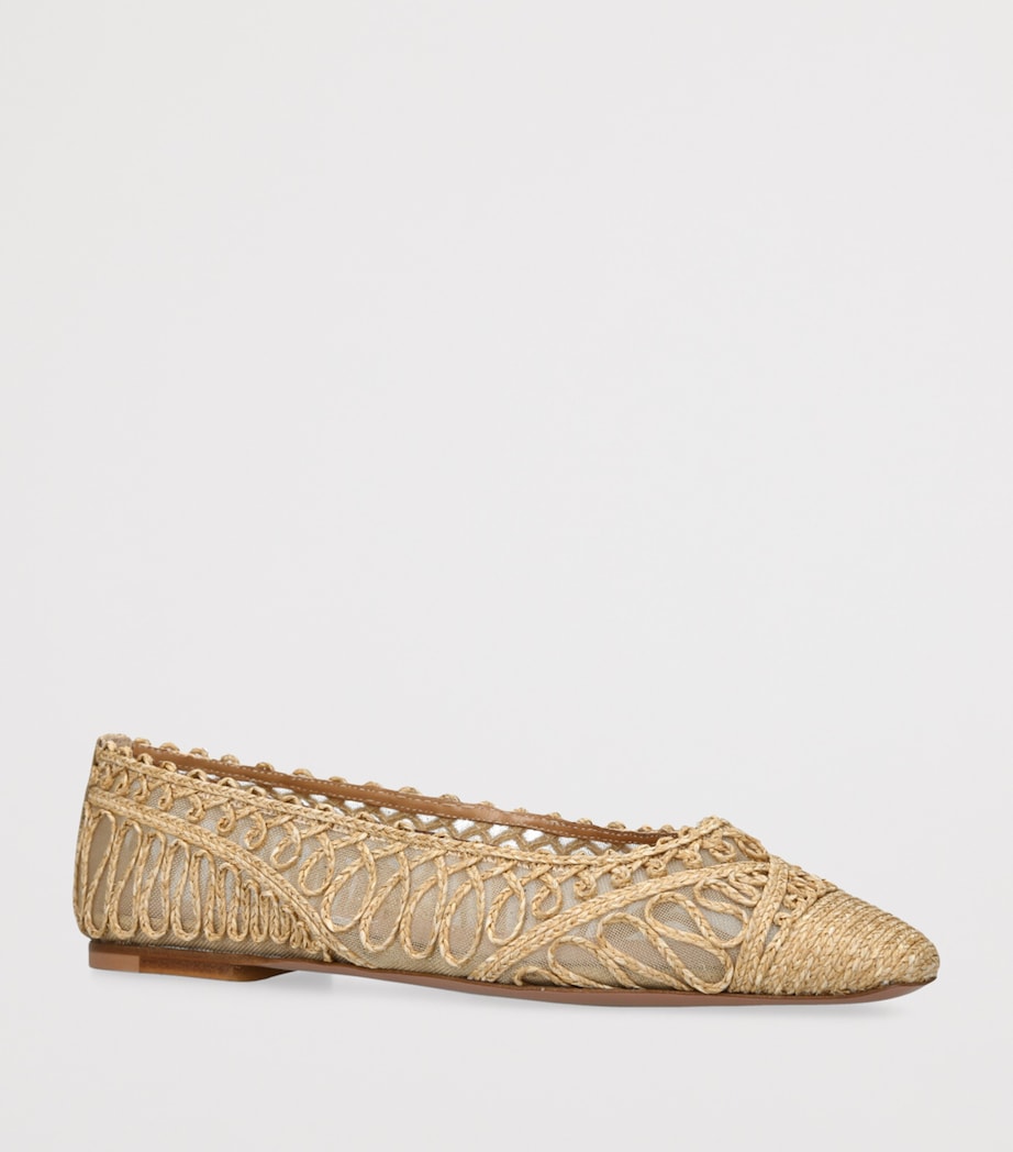 Raffia Kahlo Ballet Flats BEIGE Image 3