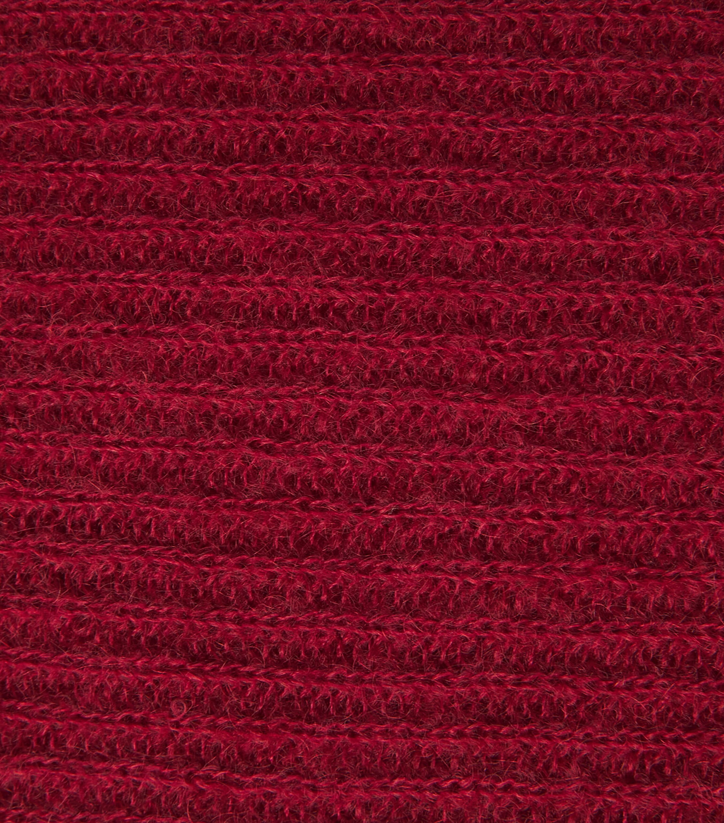 MM Womens Ribbed V-Neck Sweater Dark Red Image 6