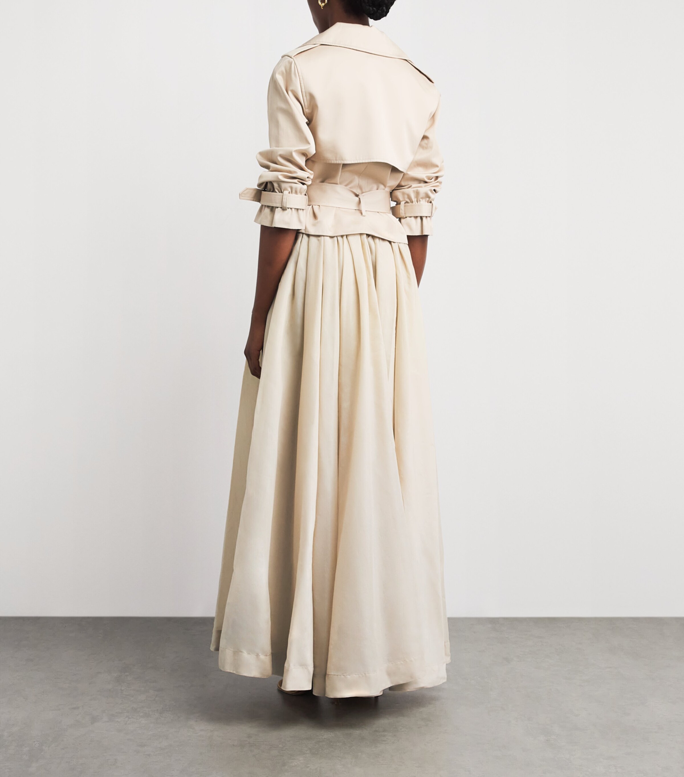 Alice+Olivia Womens Cotton Nevada Trench Coat Latte Image 4