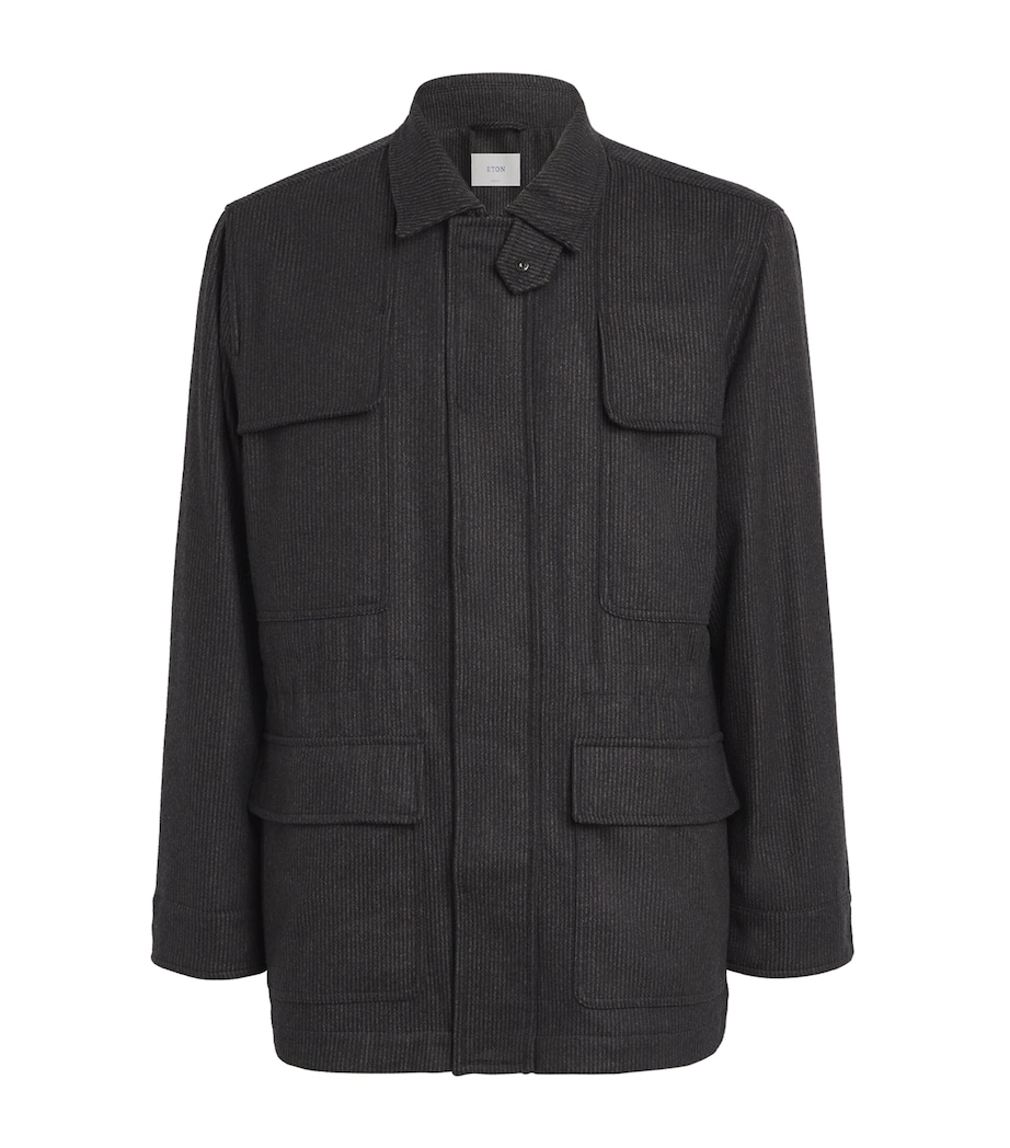 Eton Mens Wool-Cashmere Field Jacket Dark Brown Image 1