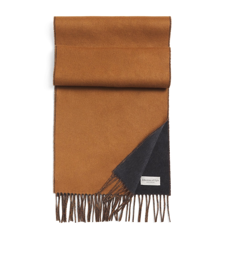 Cashmere Reversible Two-Tone Scarf RU7649 VICUNA/CHRCL Image 1