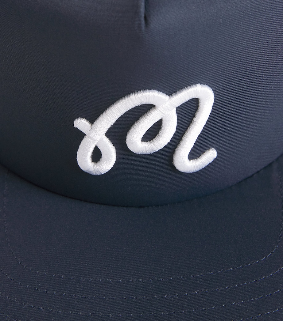 Malbon Mens Embroidered M Snapback Cap Navy Image 4