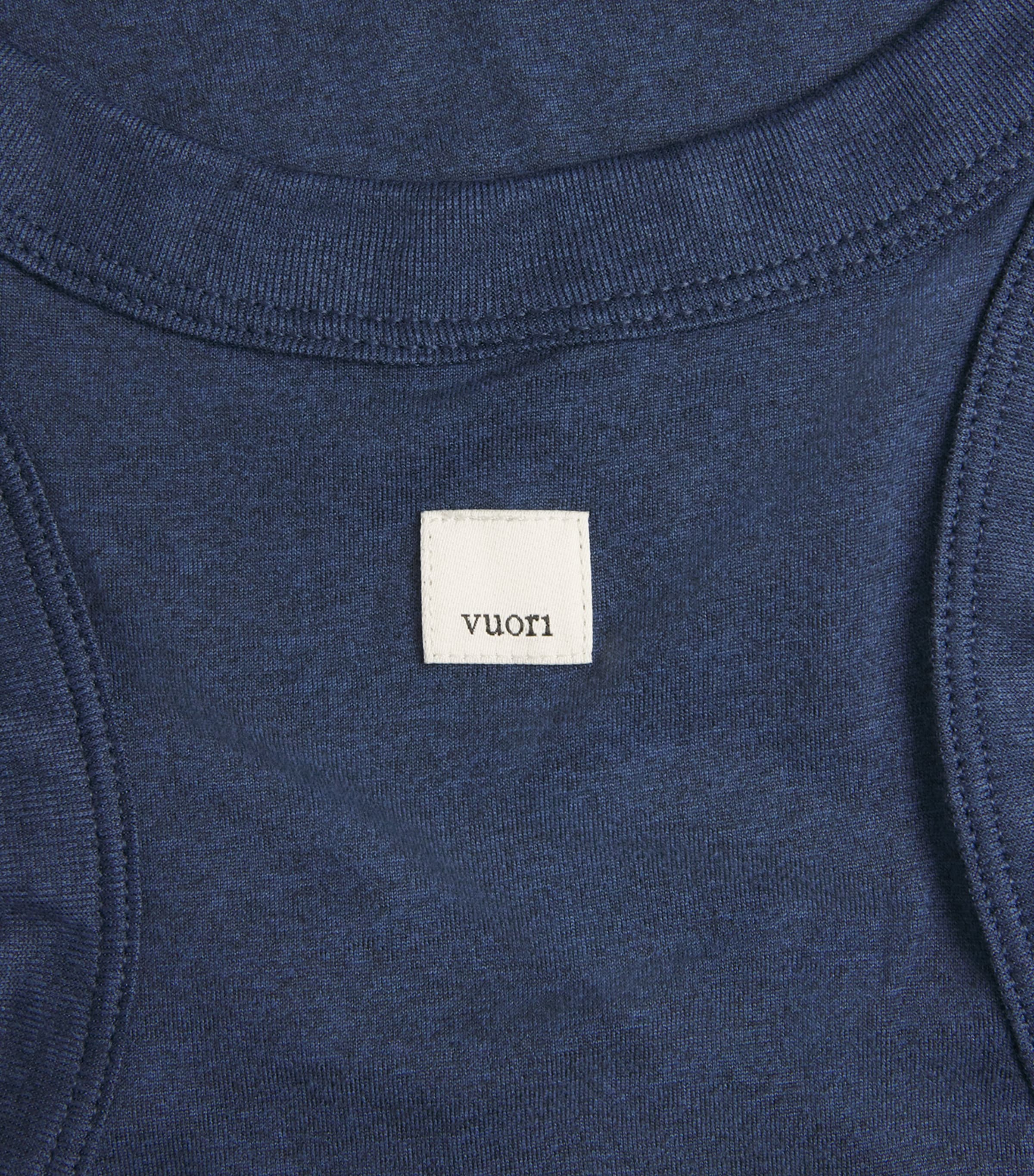 VUORI Womens Energy Racerback Tank Top Blue Coast Heather Image 6