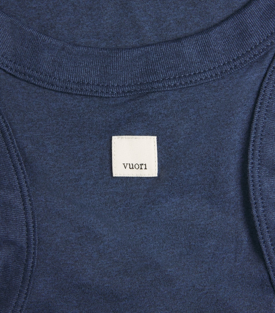 VUORI Womens Energy Racerback Tank Top Blue Coast Heather Image 6